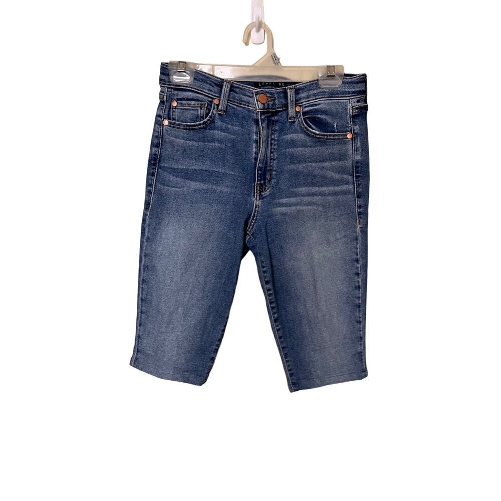 Anthropologie Level 99 Womens Blue Denim Bermuda Shorts Size‎ 4/27
